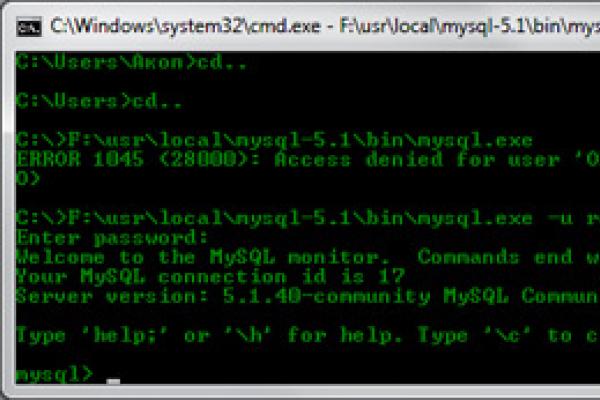 MySQL'in Windows Mysql windows konsol komutlarına otomatik kurulumu